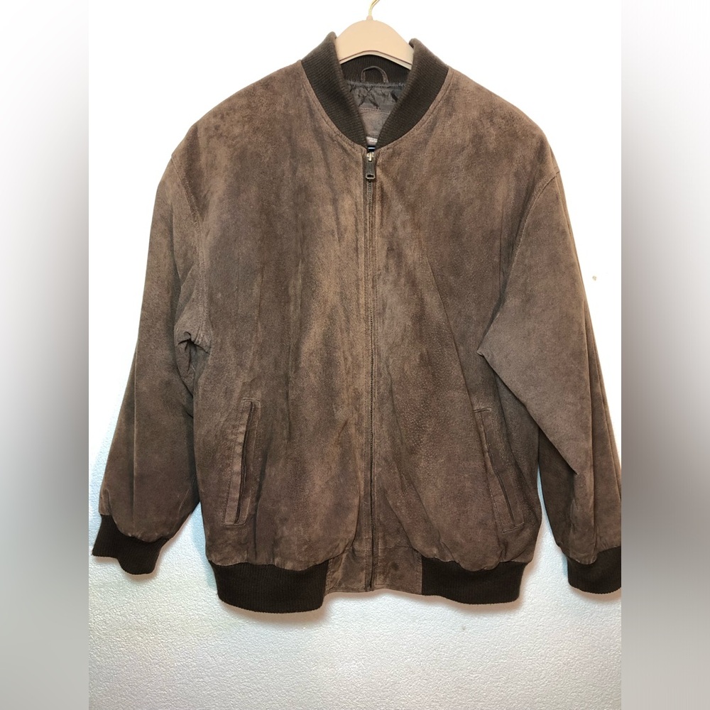 Austin Clothing Co. Brown pig split leater Bomber Jacket